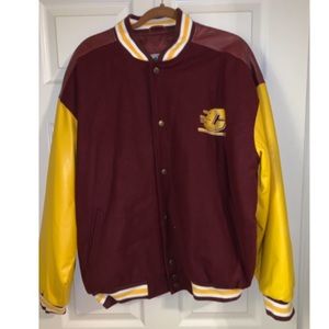 Central Burgundy/ yellow Varsity bomber Jacket